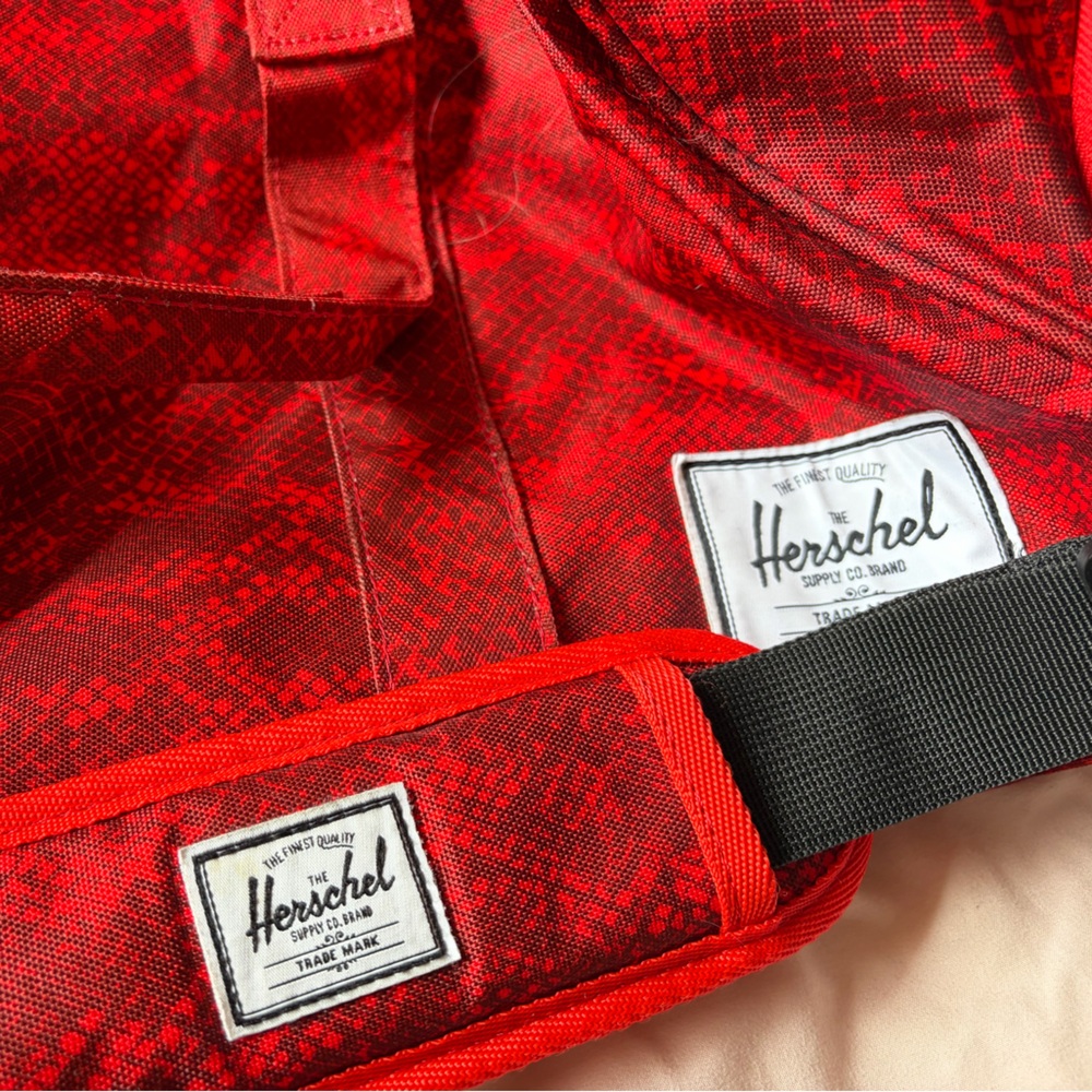 Herschel Red Snakeprint Duffle Bag - Picture 9 of 11
